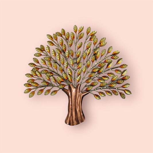 Handcrafted Golden Tree of Life Iron Wall Art | Premium Metal Home Decor